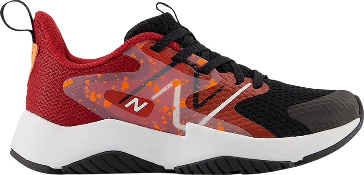 

Кроссовки Rave Run v2 Little Kid 'Black True Red Paint Splatter', черный