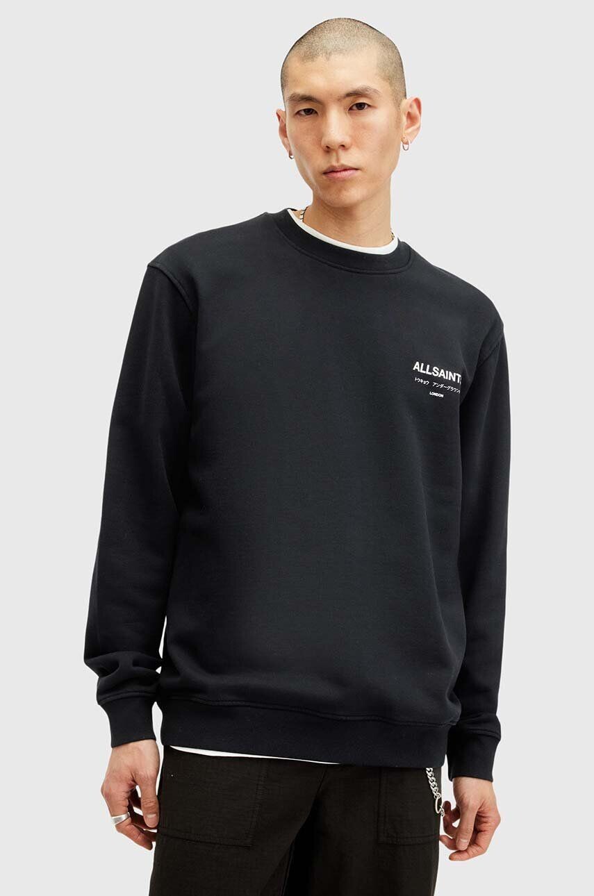 

Толстовка AllSaints UNDERGROUND из хлопка, черный