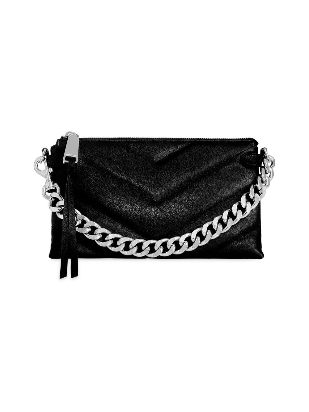 

Стеганая кожаная сумка через плечо Edie Maxi Chevron Rebecca Minkoff, черный