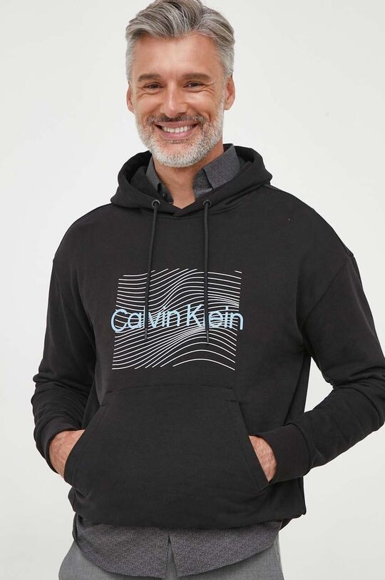 Хлопковая толстовка Calvin Klein, черный хлопковая толстовка calvin klein черный