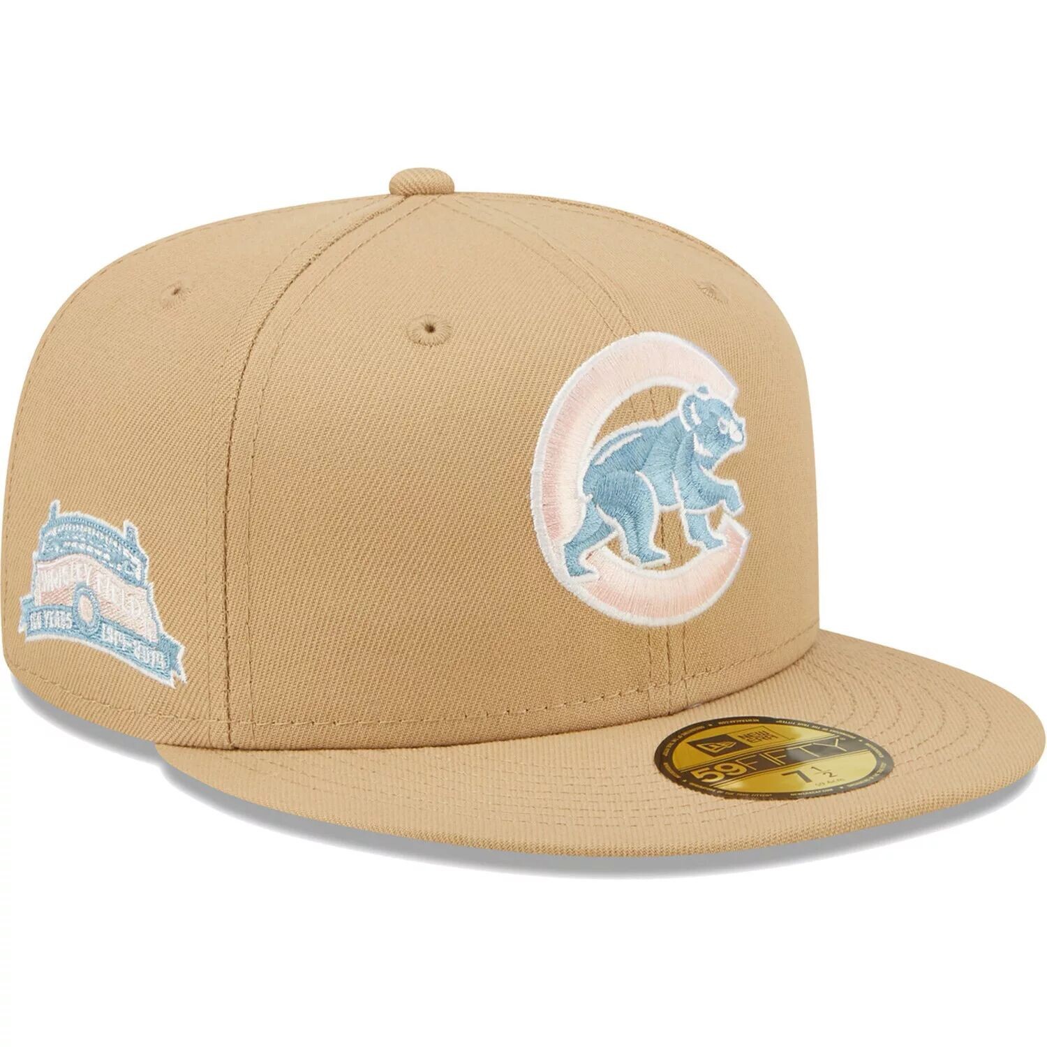 

Мужская кепка New Era Tan Chicago Cubs 100 Years at Wrigley Field небесно-голубого цвета с приталенной кепкой 59FIFTY