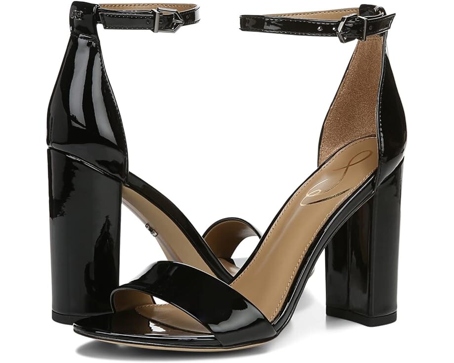 

Туфли Sam Edelman Yaro Ankle Strap Sandal Heel, цвет Black Patent
