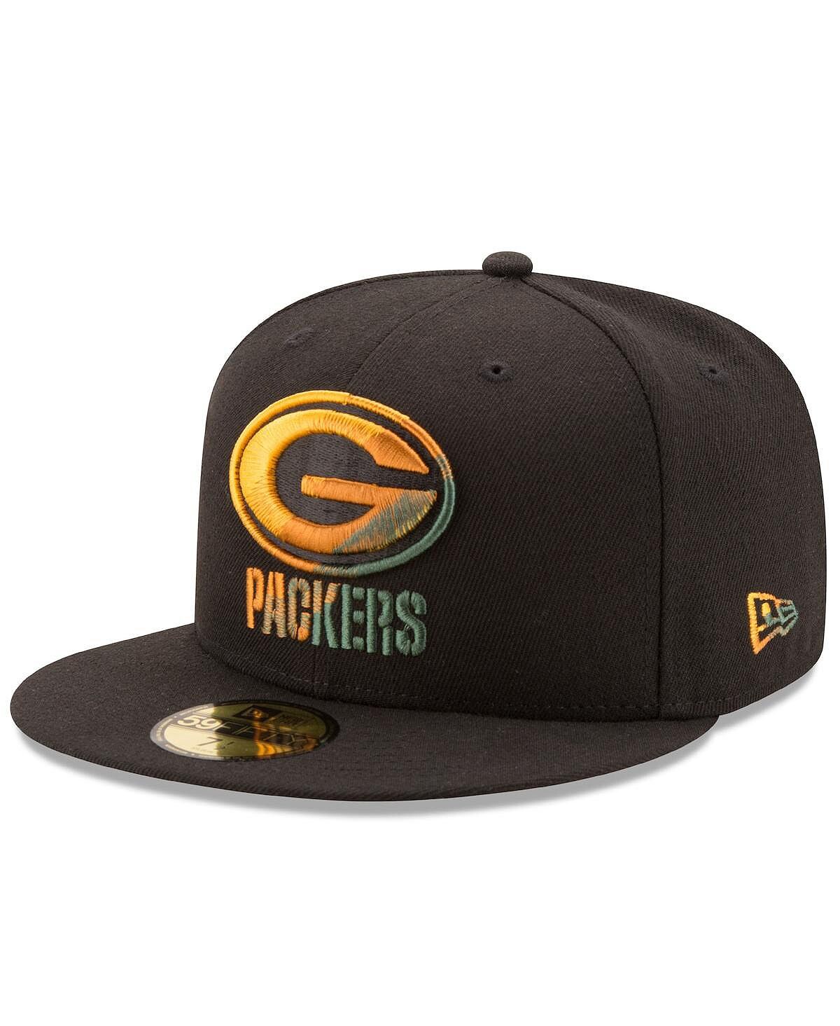 

Мужская черная приталенная шляпа Green Bay Packers Color Dim 59FIFTY New Era