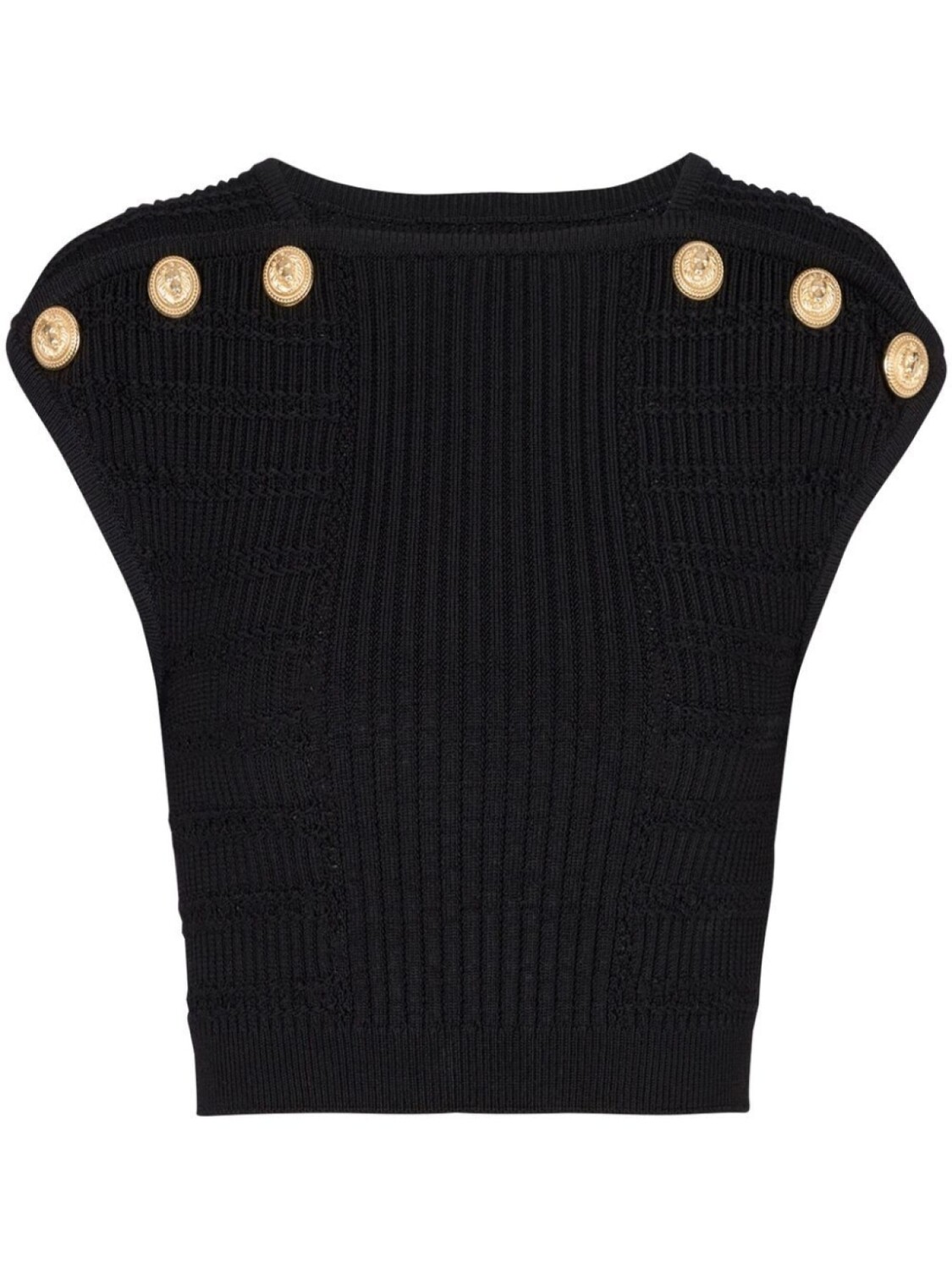 

Balmain ribbed-knit cropped top, черный