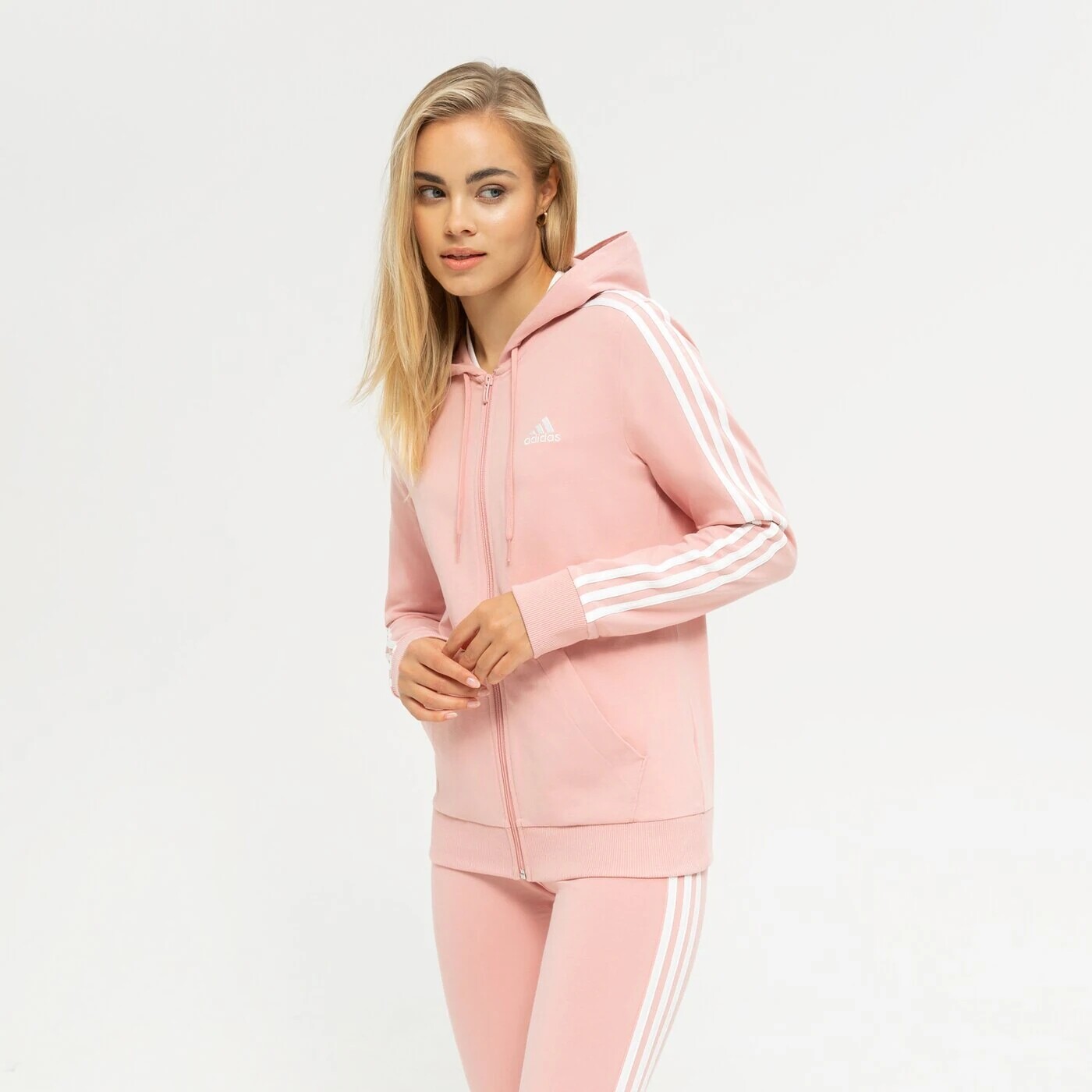 

Свитшот Adidas с капюшоном, розовый