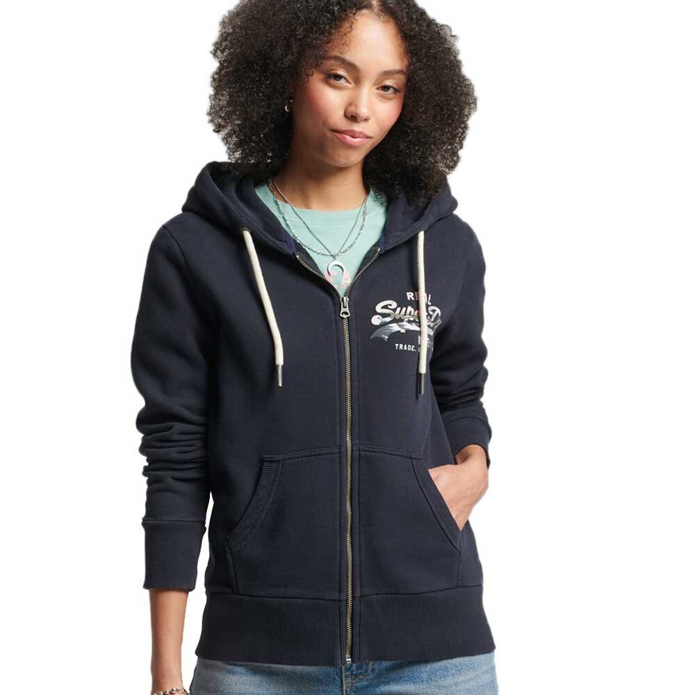 

Толстовка Superdry Vintage Vl Narrative Full Zip, синий