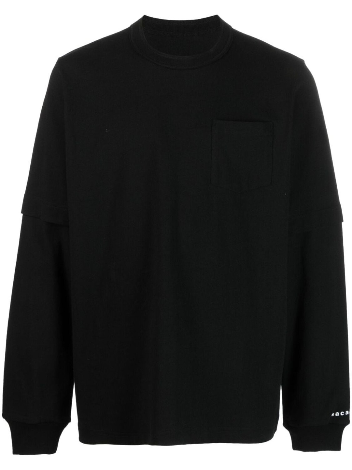 

Sacai многослойный джемпер с логотипом, черный