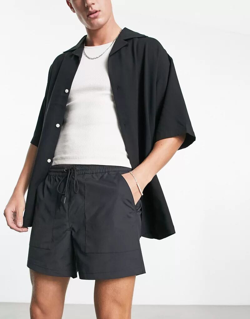 

Черные волейбольные шорты из твила PacSun Reed