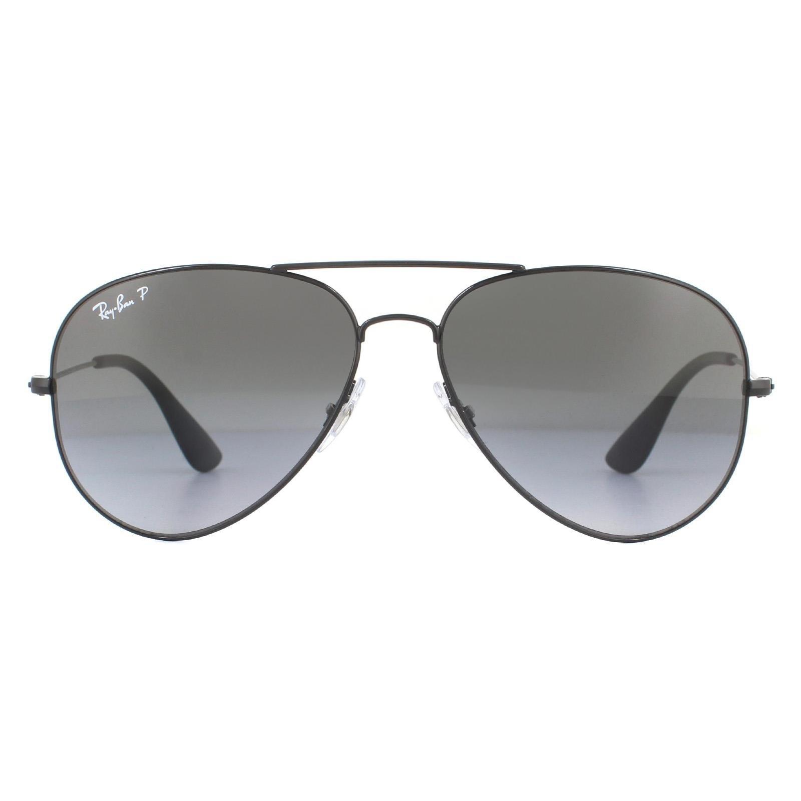 Черные, серые поляризованные солнцезащитные очки-авиаторы Ray-Ban, черный