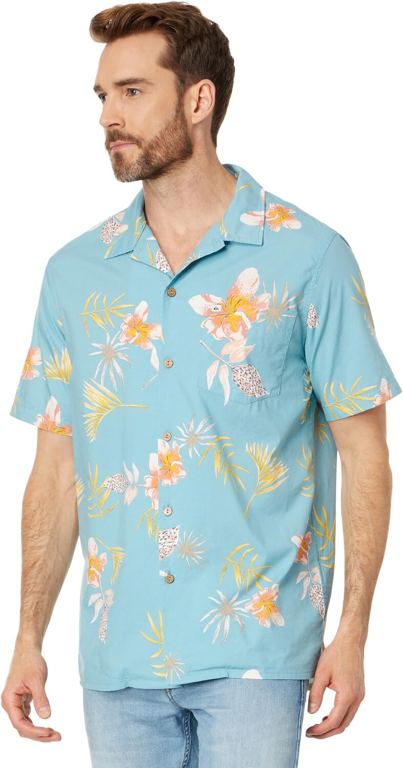 

Рубашка Tropical Floral Short Sleeve Woven Quiksilver, цвет Reef Waters Tropical Floral