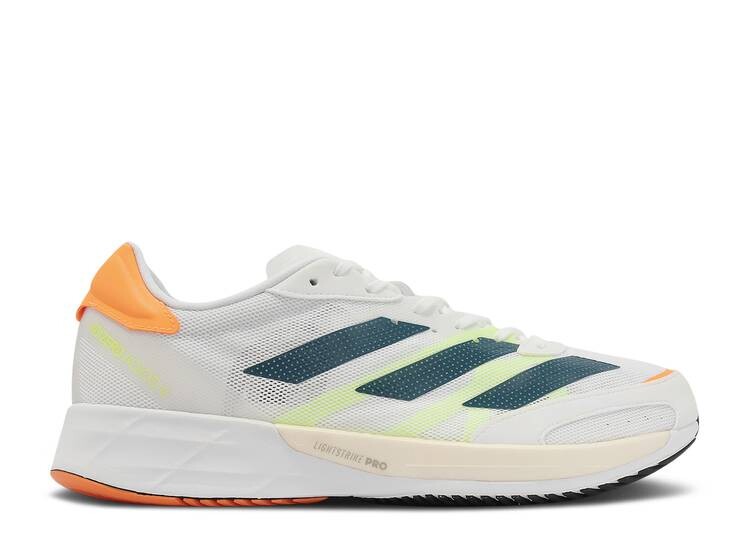 

Кроссовки Adidas ADIZERO ADIOS 6 'WHITE TEAL FLAMINGO ORANGE', белый
