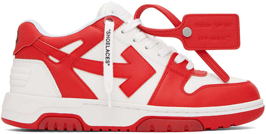 

Off-White Красно-белые кроссовки Out Of Office, Красный
