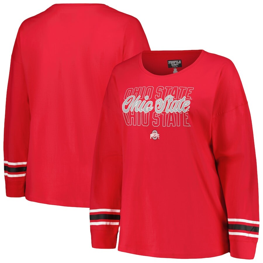 

Футболка с длинным рукавом Profile Ohio State Buckeyes, алый