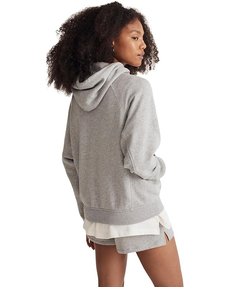 

Рубашка Madewell Heathered Terry Relaxed Raglan-Sleeve Sweatshirt, цвет Heather Gym Class Grey