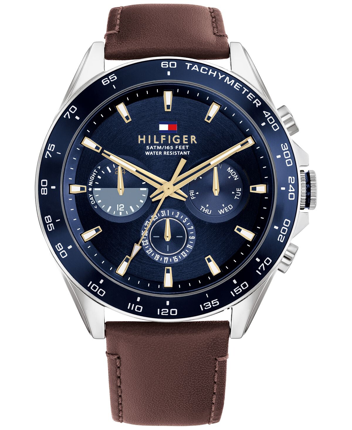 

Мужские часы с коричневым кожаным ремешком, 46 мм Tommy Hilfiger