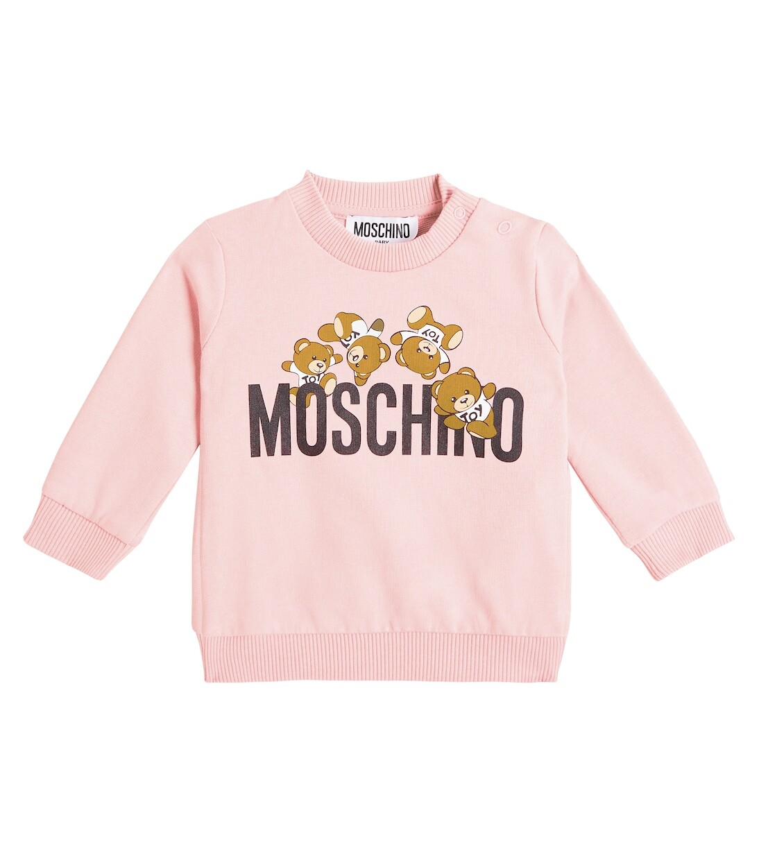 

Толстовка из хлопкового джерси с детским принтом Moschino, розовый