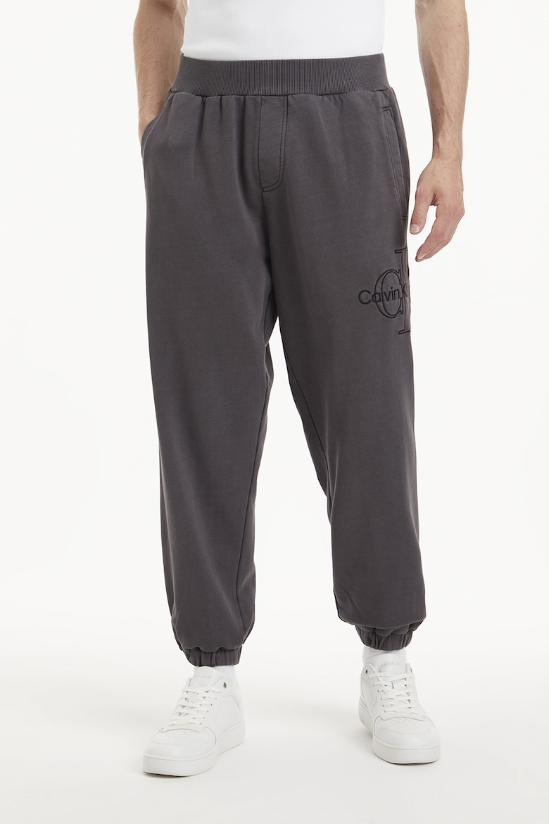 Спортивные брюки с вышивкой Calvin Klein Jeans, серый