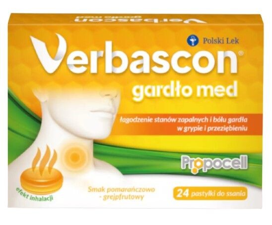 

Пастилки Verbascon Gardło Med Pastylki Do Ssania, 24 шт