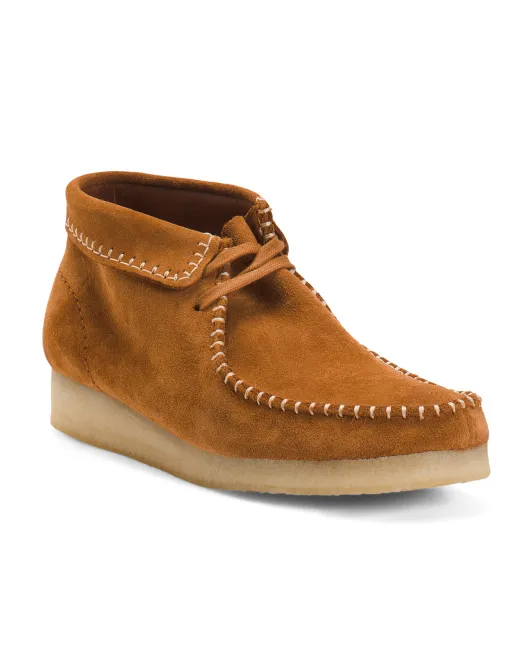 

Прошитые замшевые ботинки Wallabee Clarks, цвет Ginger