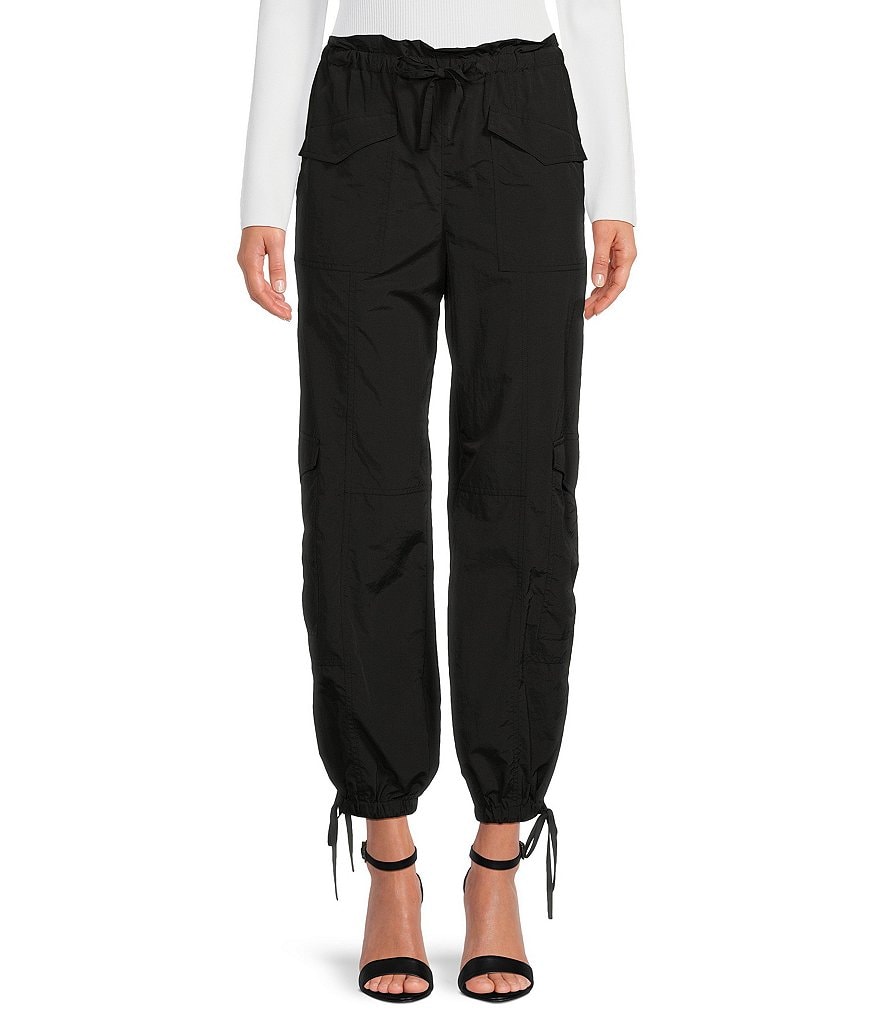 Нейлоновые брюки-парашюты Gianni Bini Sybelle, черный цена и фото