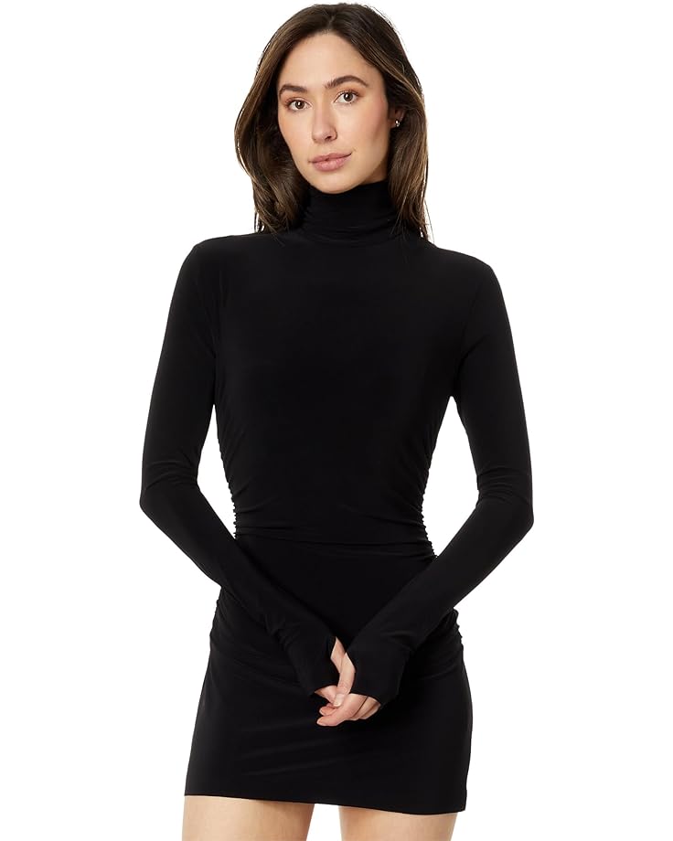 Платье Norma Kamali Long Sleeve Turtleneck Super Mini, черный
