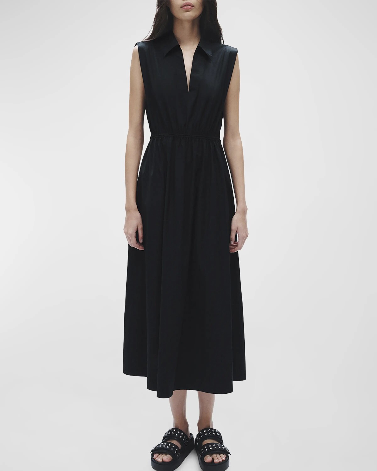 

Хлопковое платье миди с завязками на талии Soraya Rag & Bone, цвет Black