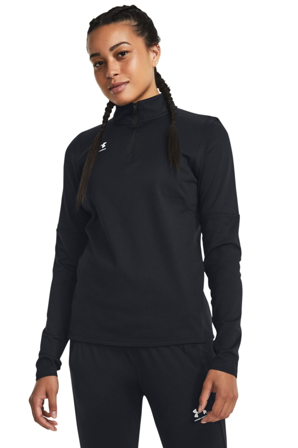 

Черная толстовка среднего слоя Challenger с короткой молнией Under Armour, черный