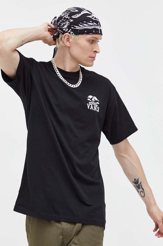 

Хлопковая футболка Vans, черный