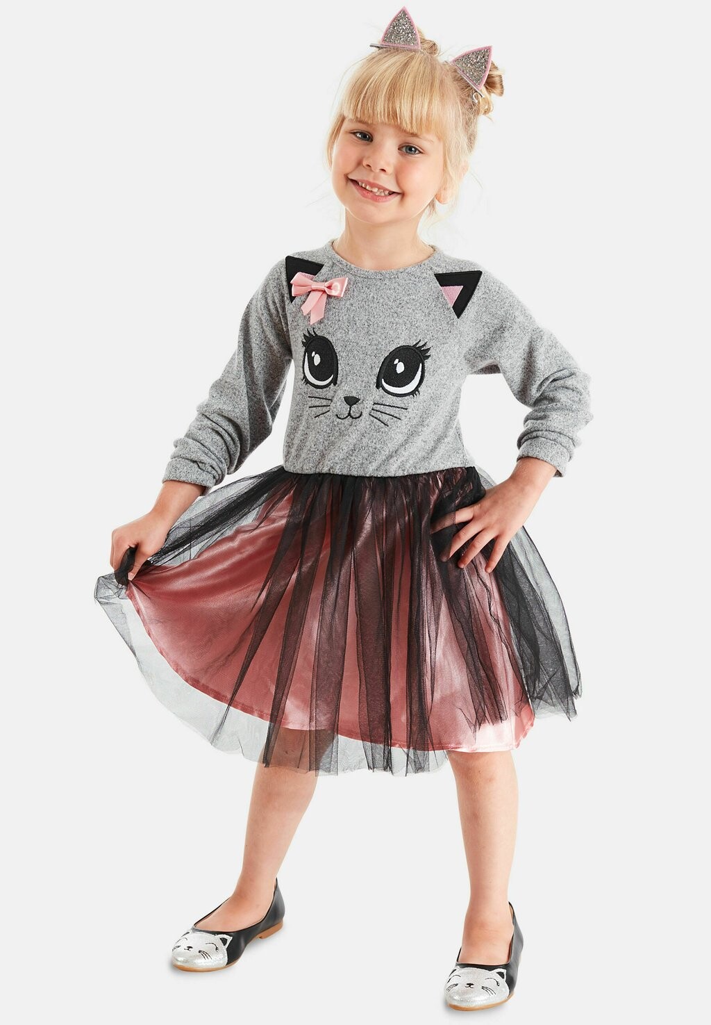 

Вязаное платье Kleid Gauzy Cat Denokids, цвет grau-meliert