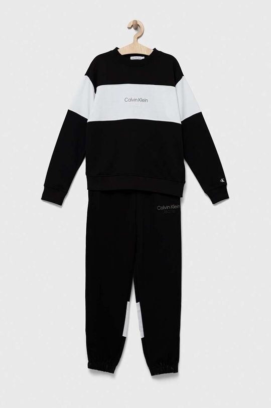 

Детский хлопковый спортивный костюм Calvin Klein Jeans, черный