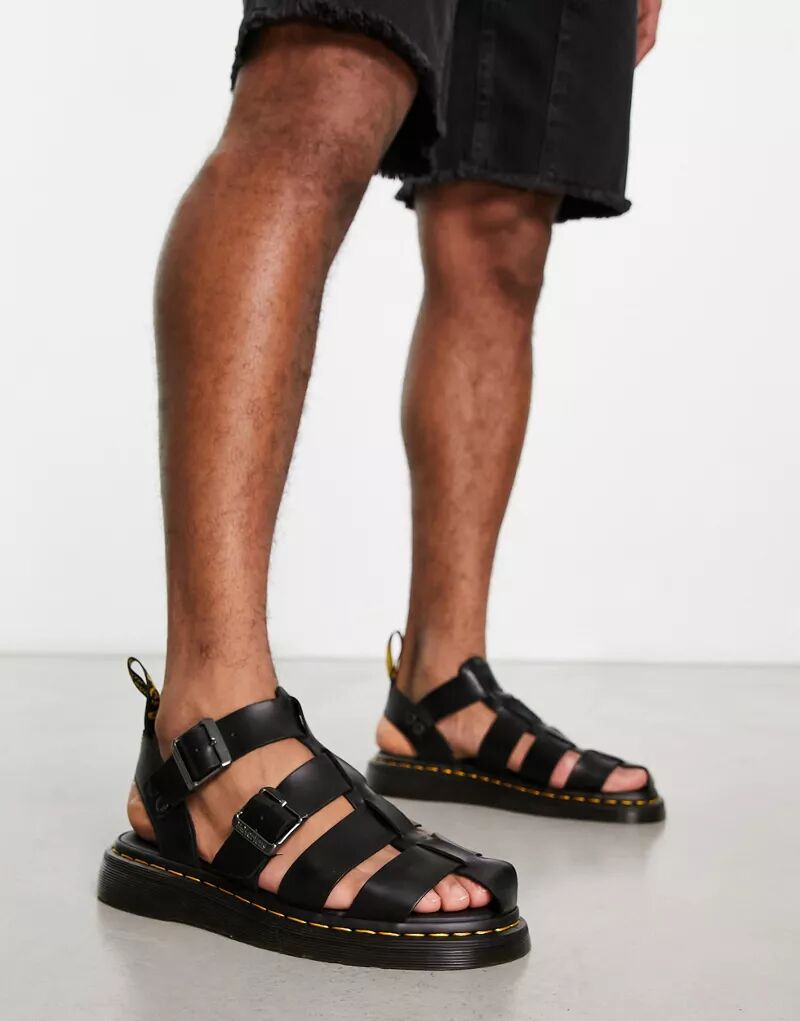 цена Черные кожаные сандалии Brando Dr Martens Garin