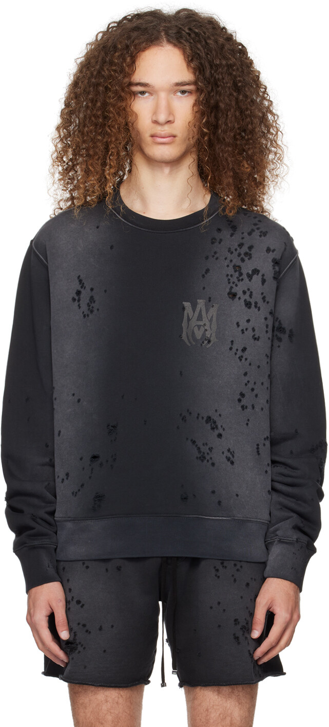 

Черный свитшот с дробовиком Amiri, цвет Faded black