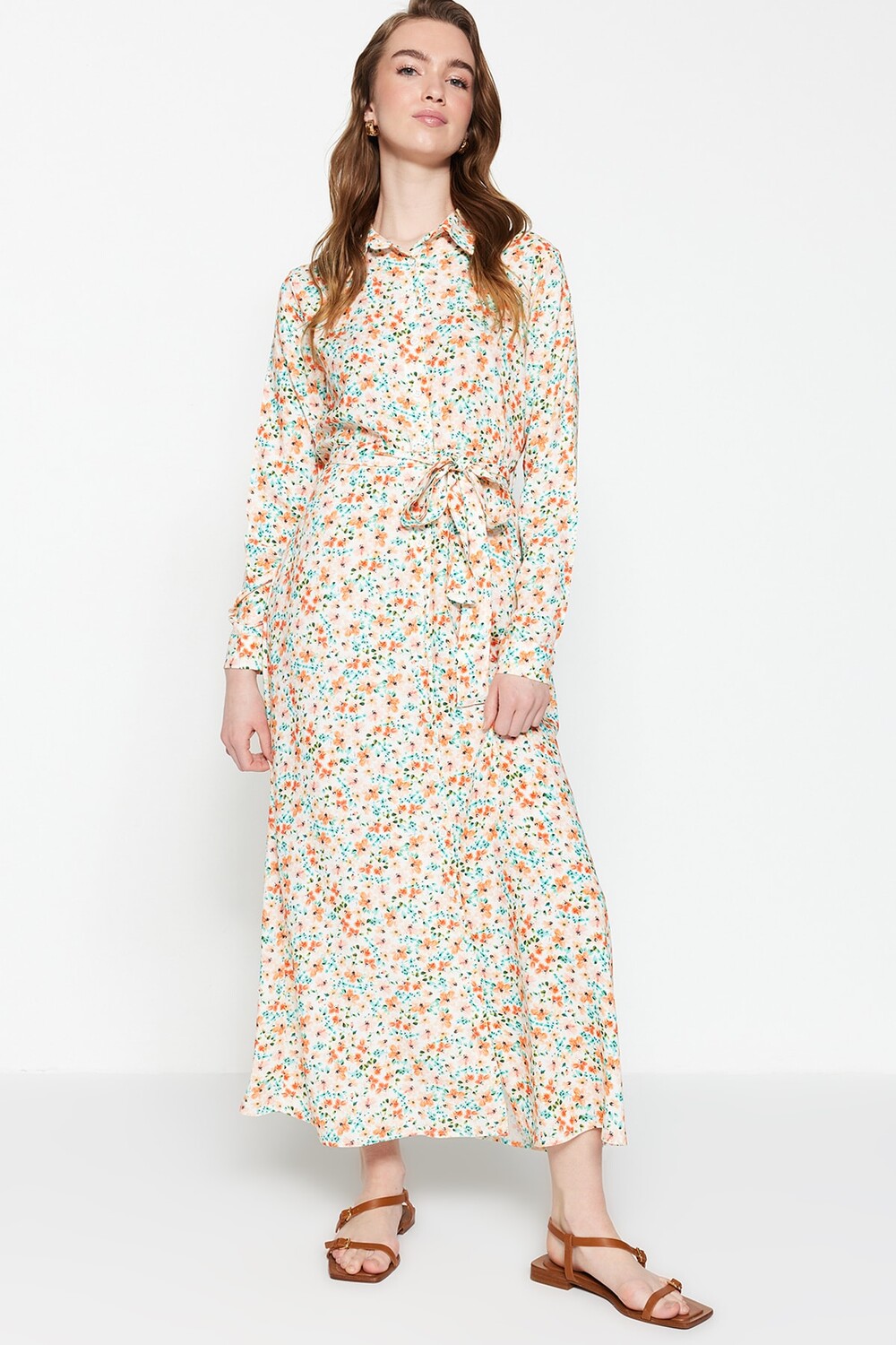 

Платье - Экрю - Платье-рубашка Trendyol Modest, экрю