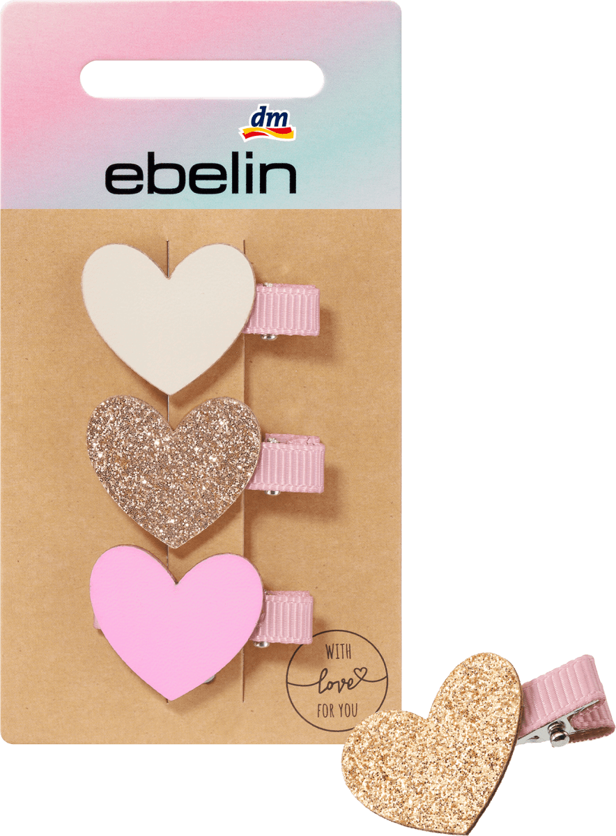 Заколки для волос с аппликацией в виде сердечка 3 шт. ebelin заколки для волос в виде бабочек 3 шт компл
