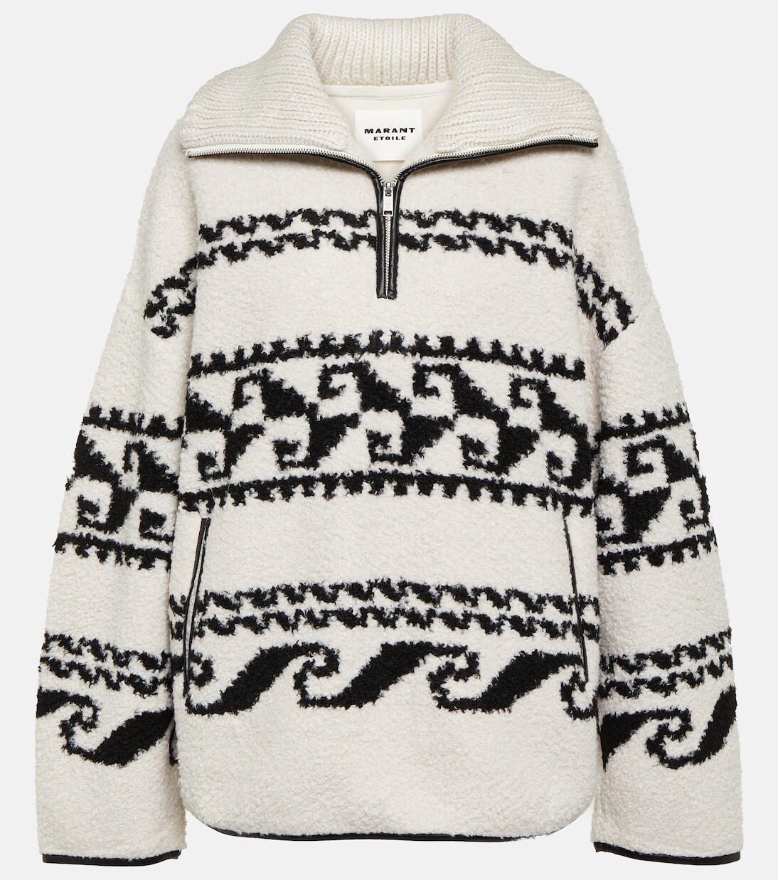 

Флисовый свитер с принтом marner Marant Etoile, белый