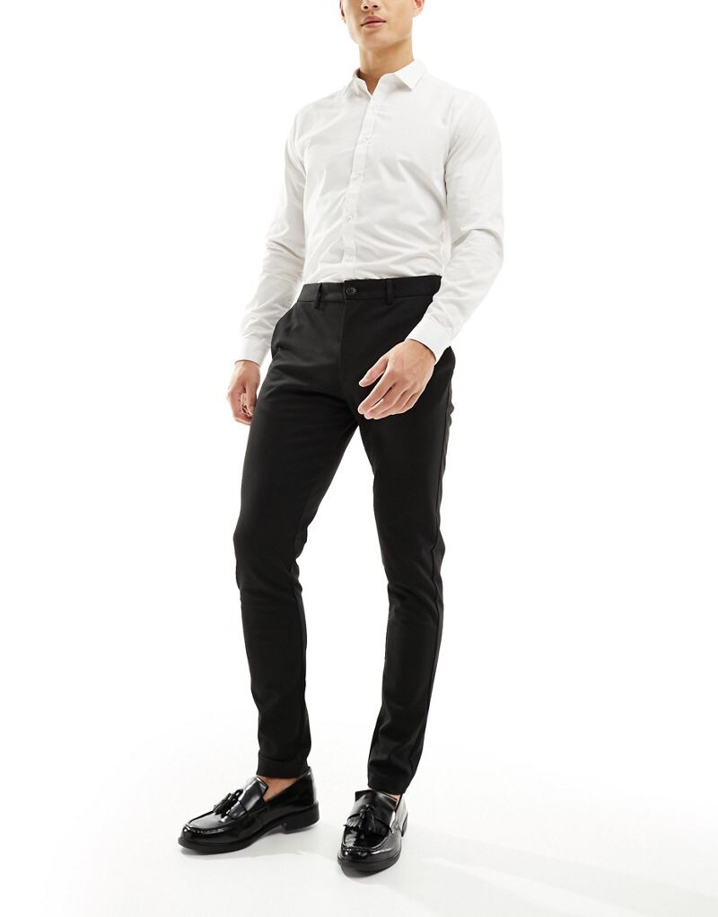 

Черные классические брюки из джерси узкого кроя Jack & Jones Premium