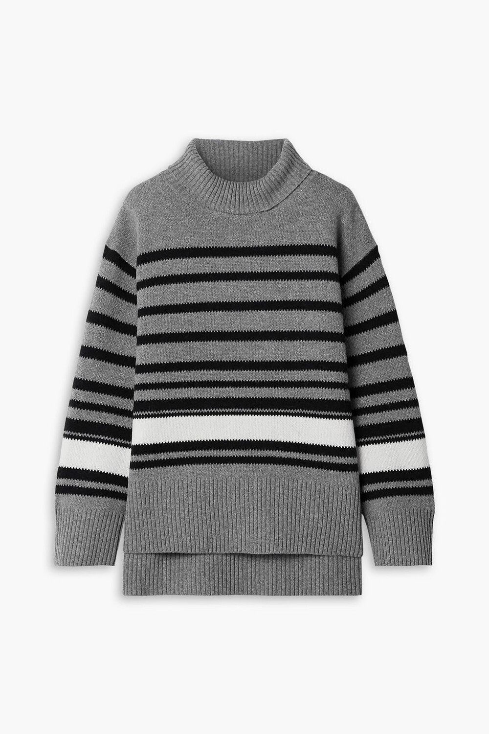 

Свитер с воротником из смесовой шерсти в полоску Hedera BY MALENE BIRGER, серый