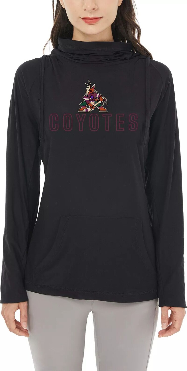 

Женский флагманский черный пуловер с капюшоном Concepts Sport Arizona Coyotes