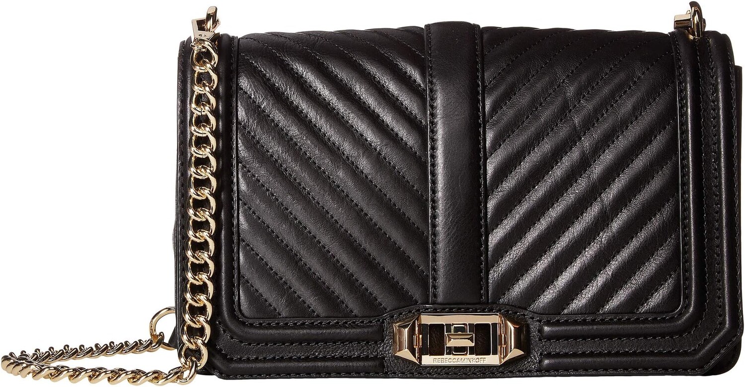 

Сумка Chevron Quilted Love Crossbody Rebecca Minkoff, черный