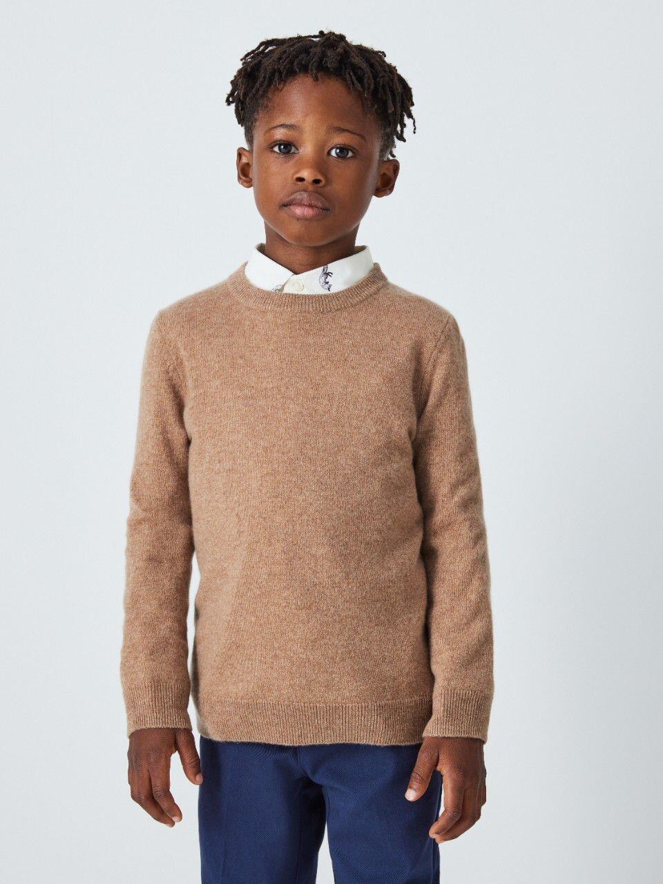 

Детский однотонный кашемировый джемпер Heirloom Collection John Lewis Heirloom Collection, кэмел