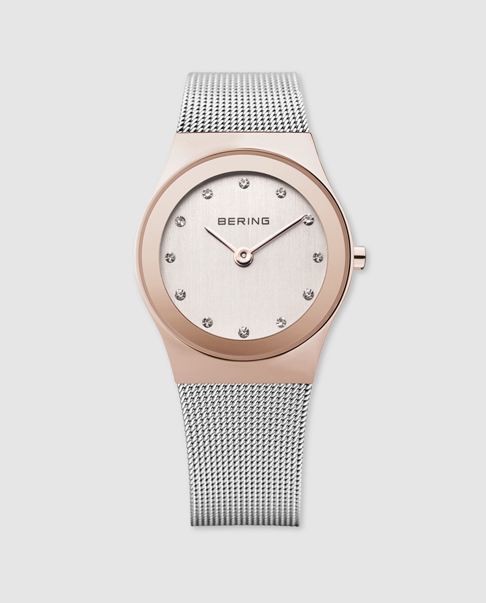 цена Bering 12927-064 Классические женские часы из стали Bering, серебро