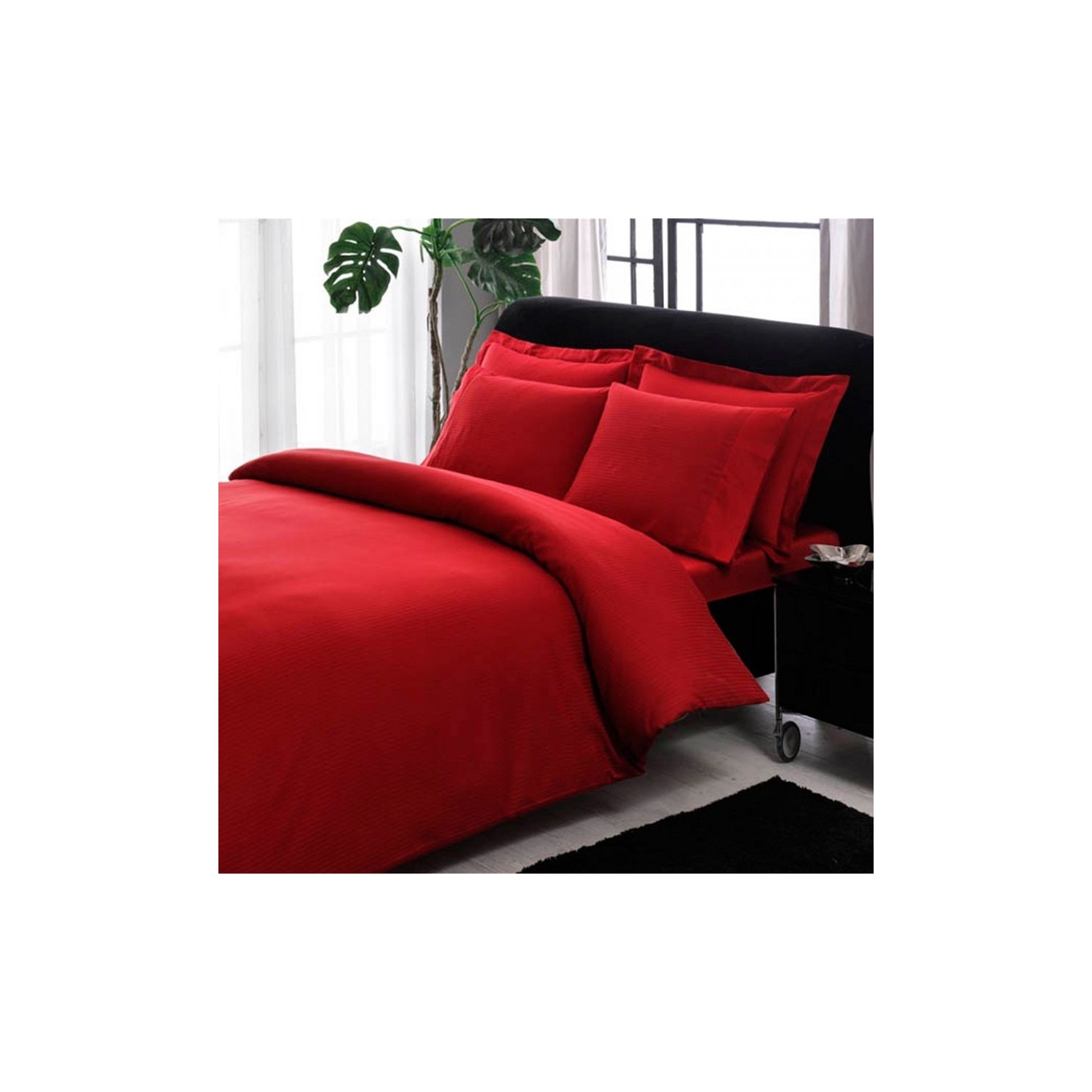 Комплект постельного белья Tac Premium Basic Stripe, красный