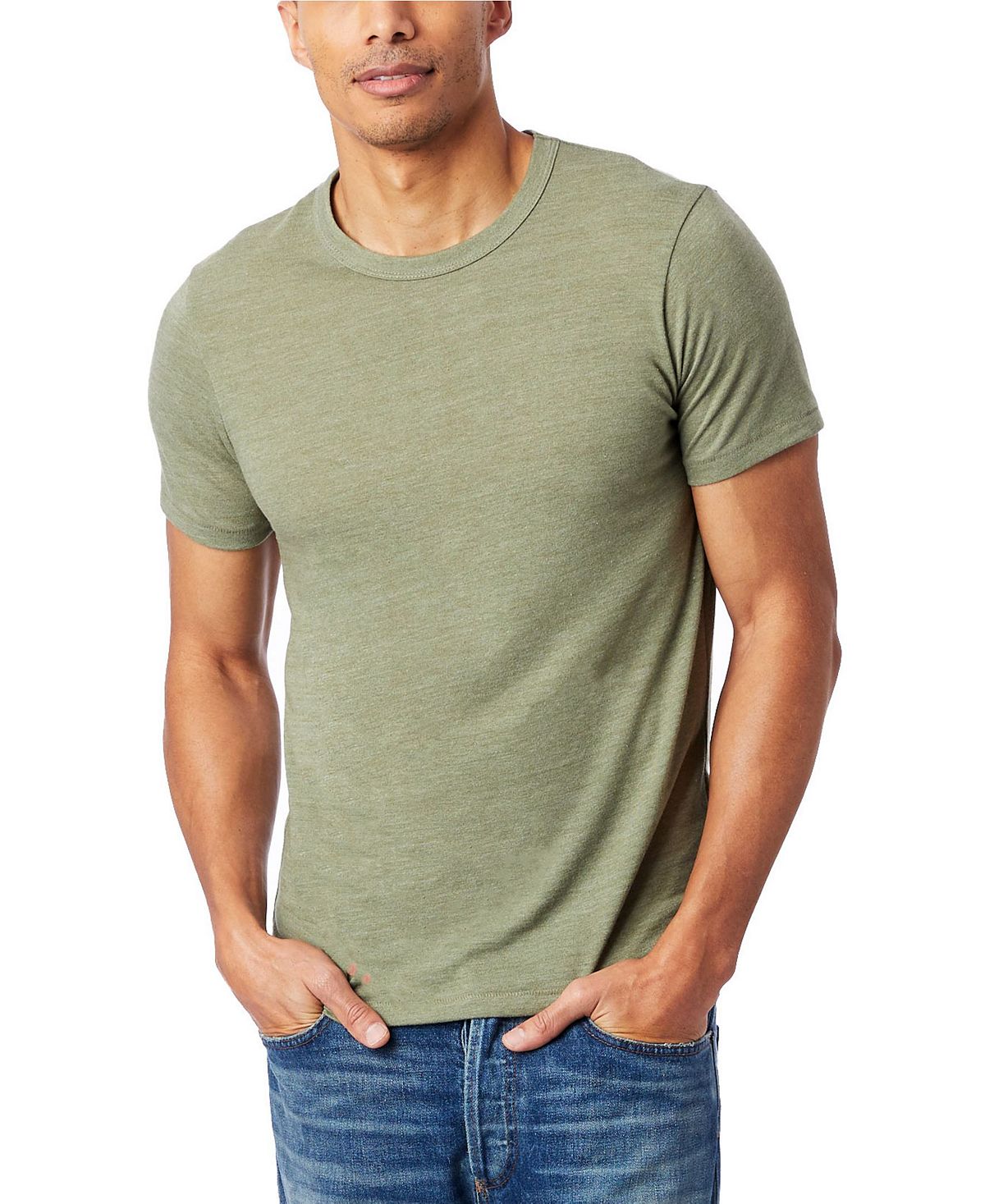Мужская футболка из эко-джерси с круглым вырезом Alternative Apparel рубашка uniqlo brushed jersey тёмно зелёный