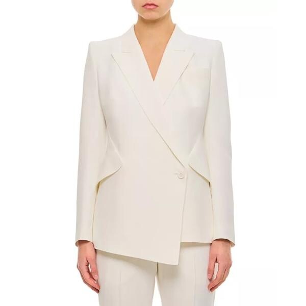 

Куртка drop hem one-button jacket Alexander Mcqueen, бежевый