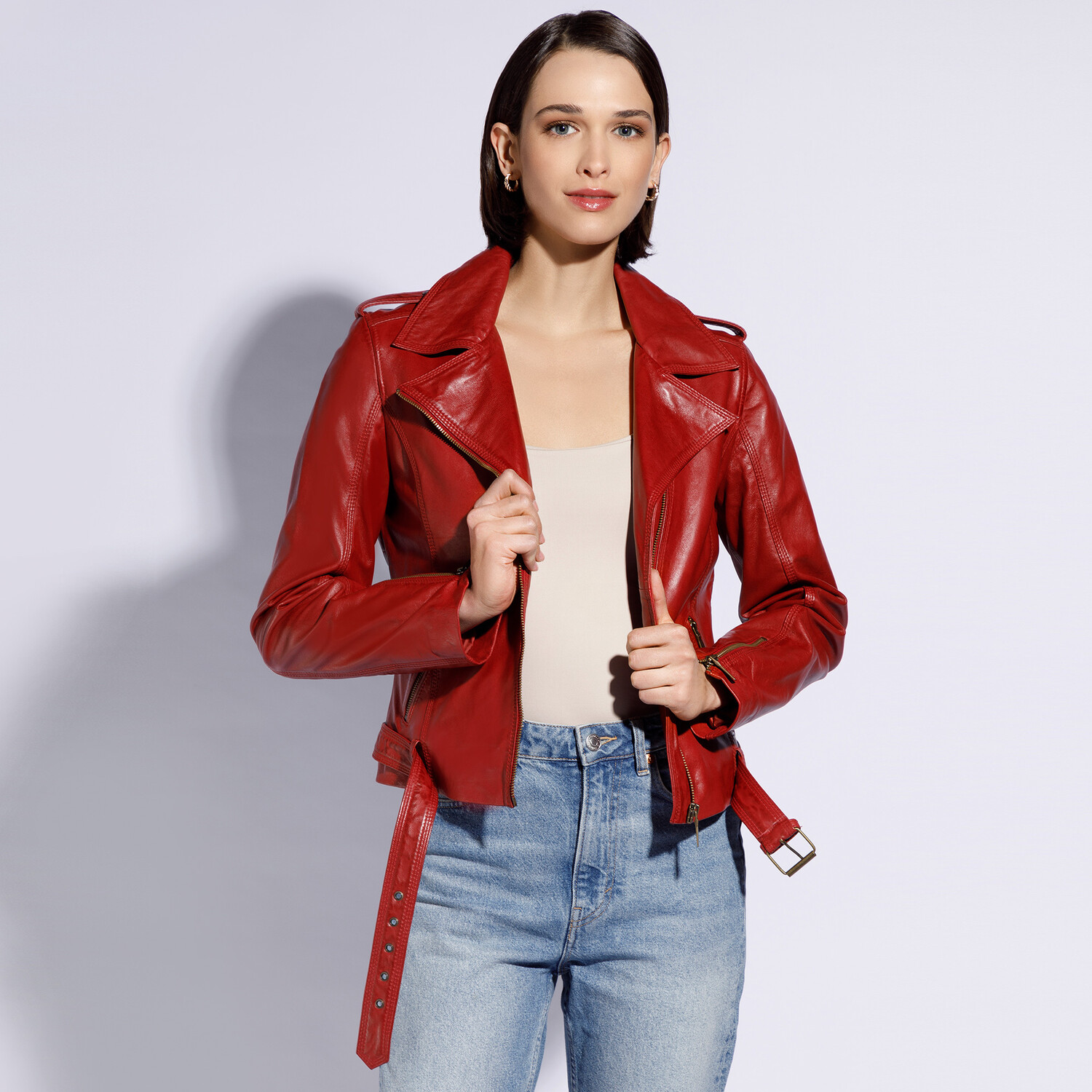

Кожаная куртка Wittchen Stylish leather jacket, woman, красный