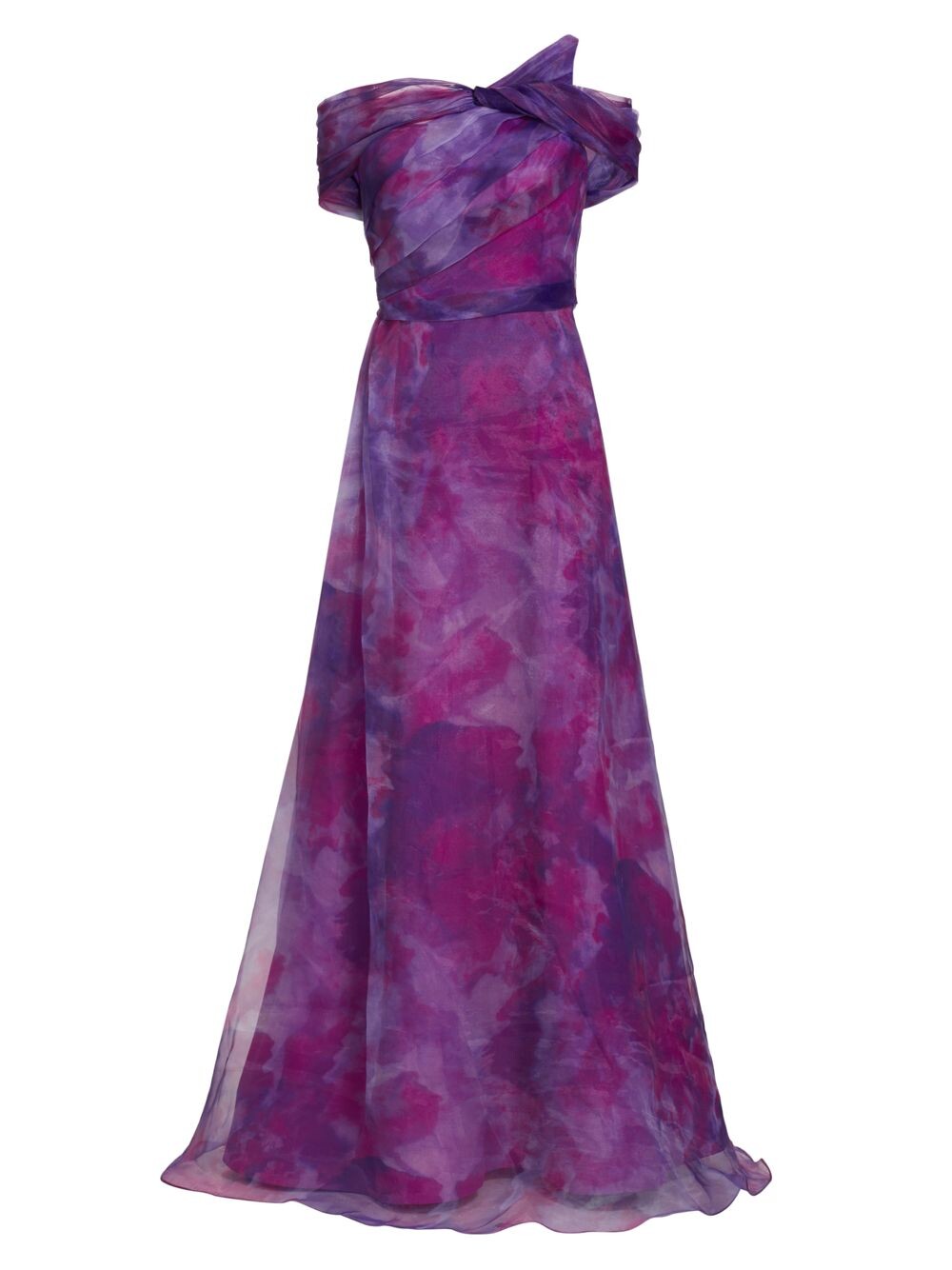 

Перекрученное платье из органзы с открытыми плечами Rene Ruiz Collection