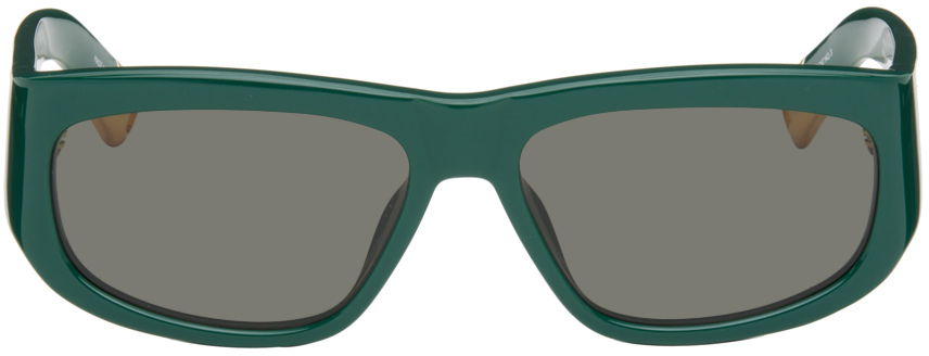 Зеленые солнцезащитные очки Les Lunettes Pilota Jacquemus, цвет Green/Yellow gold