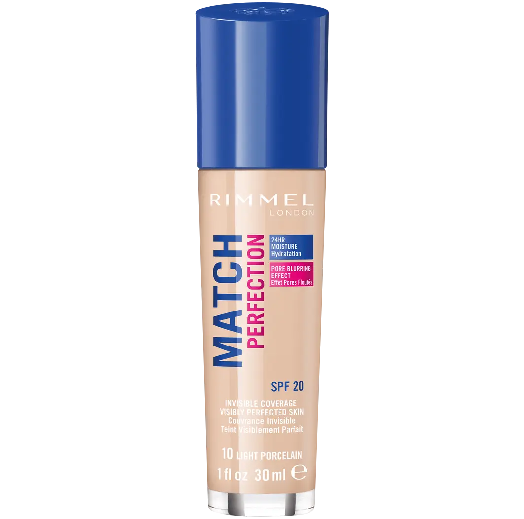 

Легкая фарфоровая увлажняющая основа для лица 10 Rimmel Match Perfection, 30 мл