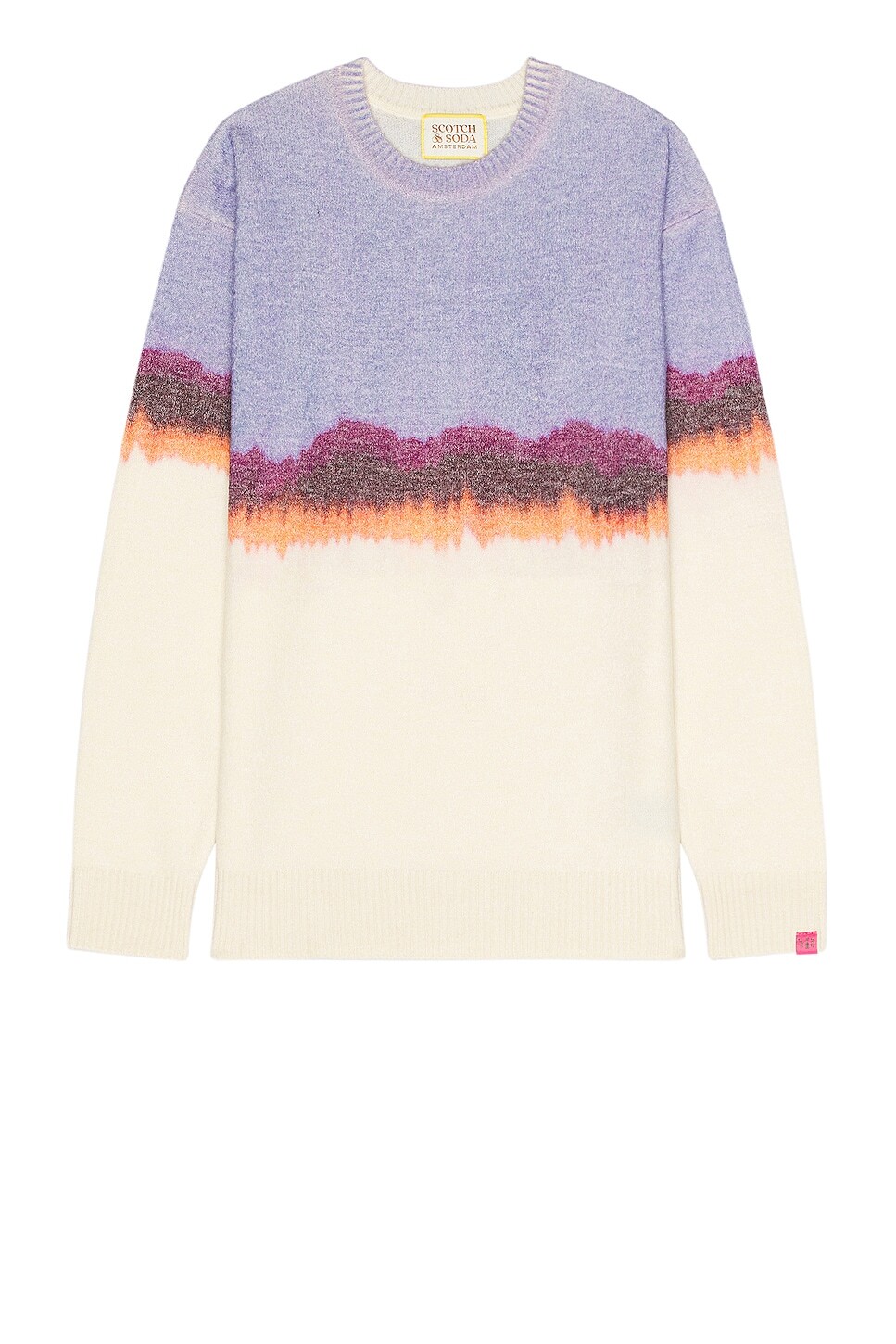 

Свитер Scotch & Soda Drop Shoulder Fuzzy, цвет Purple & Off White