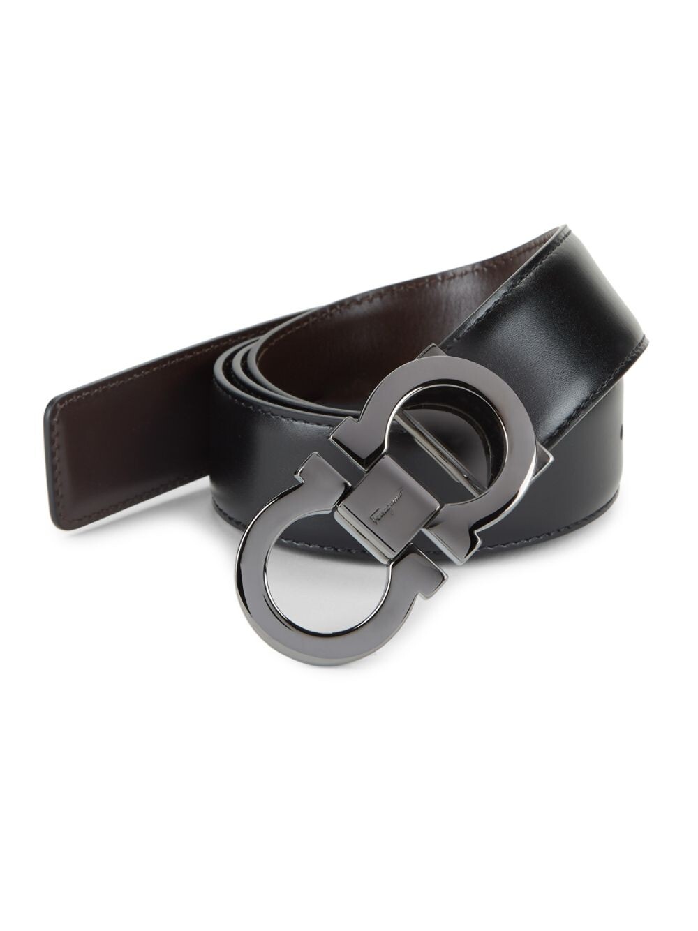 

Ремень с регулируемой и двусторонней пряжкой Gancini FERRAGAMO, черный